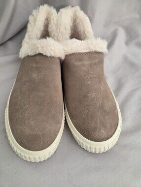 Timberland Women's Suede Slip-On Fur Lined Shoes - Taupe